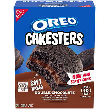 OREO Cakesters Double Chocolate Soft Snack Cakes Two-Packs