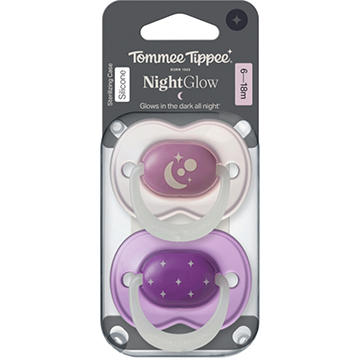Tommee Tippee Night Glow Pacifiers for 6-18 Months