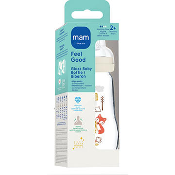 MAM Feel Good Bottle Glass & Medium Flow Nipple