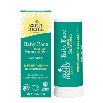 Earth Mama Baby Face Mineral Sunscreen Face Stick - SPF 40