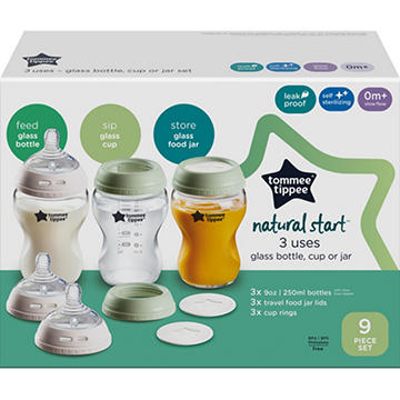 Tommee Tippee Natural Start 9 oz Glass Bottles Kit