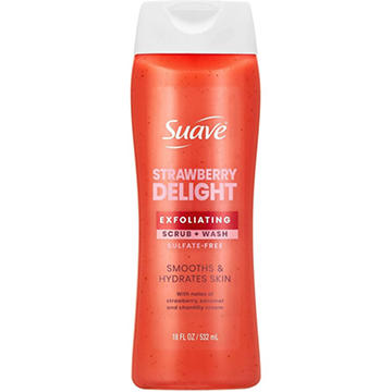 Suave Exfoliating Scrub & Body Wash - Strawberry Delight