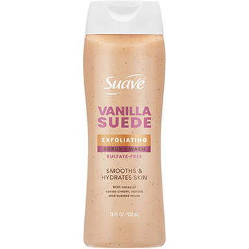 Suave Exfoliating Scrub & Body Wash - Vanilla Suede