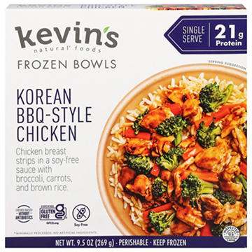 Kevin's Natural Foods 21g Protein Korean BBQ Style Chicken Frozen Meal