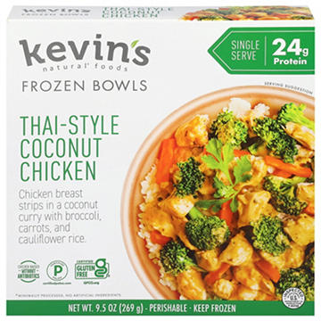 Kevin's Natural Foods 24g Protein Thai Style Coconut Chicken Frozen Meal