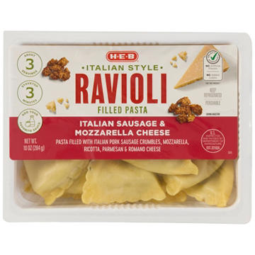 H-E-B Italian-Style Ravioli Filled Pasta - Sausage & Mozzarella