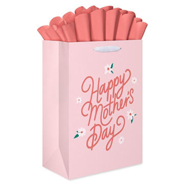 American Greetings Mother's Day Gift Bag with Pop-Out Tissue Paper - Floral Illustrations
