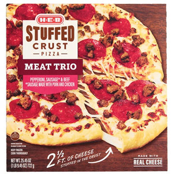 H-E-B Stuffed Crust Meat Trio Frozen Pizza