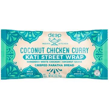 Deep Indian Kitchen 21g Protein Coconut Chicken Curry Kati Street Wrap