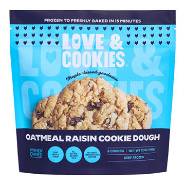 Love & Cookies Oatmeal Raisin Frozen Gourmet Cookie Dough