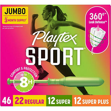 Playtex Sport Tampons, Multipack (Regular/Super/Super Plus Absorbency)