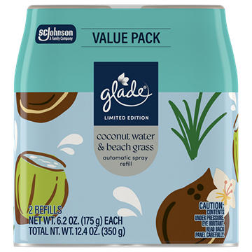Glade Automatic Refill Spray Value Pack - Coconut Water & Beach Grass
