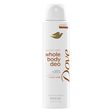 Dove Aluminum Free Sensitive Whole Body Deodorant Spray - Coconut & Vanilla