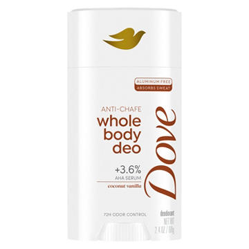 Dove Aluminum Free Anti-Chafe Whole Body Deodorant Solid - Coconut Vanilla