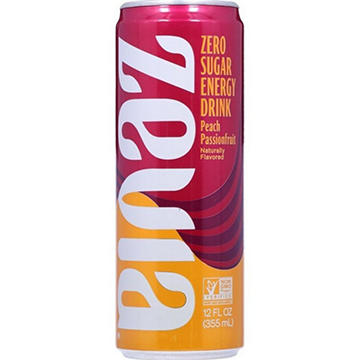 Zevia Zero Sugar Peach Passionfruit Energy Drink