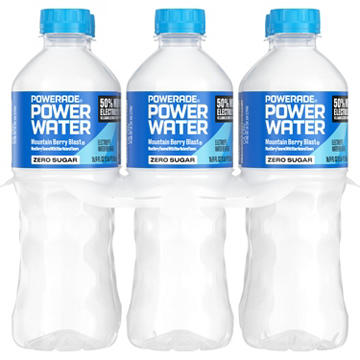 Powerade Zero Sugar Power Water Mountain Berry Blast Electrolyte Beverage 6 pk Bottles
