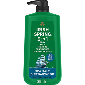 Irish Spring Men's 5-in-1 Body Wash - Sea Salt & Cedarwood