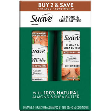 Suave Moisturizing Almond & Shea Butter Shampoo & Conditioner 2 pk