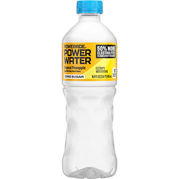 Powerade Zero Sugar Power Water Tropical Pineapple Electrolyte Beverage 6 pk Bottles