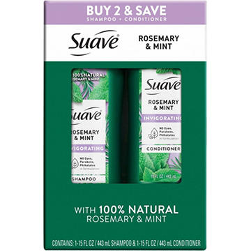 Suave Invigorating Rosemary & Mint Shampoo & Conditioner 2 pk