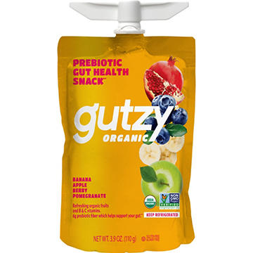 Gutzy Organic Prebiotic Snack - Banana Apple Berry Pomegranate