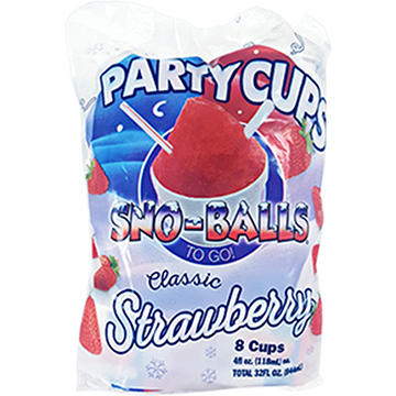 Sno-Balls To Go Classic Strawberry Party Cups