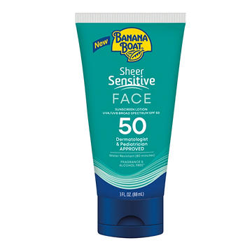 Banana Boat Sheer Sensitive Sunscreen Face Lotion - SPF 50