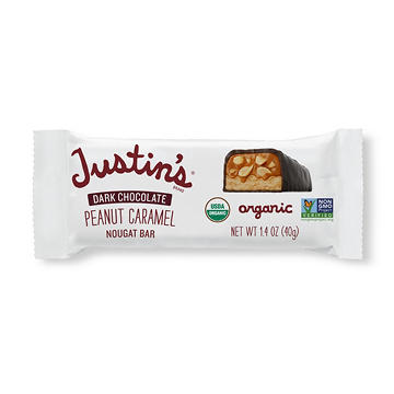 Justin's Organic Dark Chocolate Peanut Caramel Nougat Bar