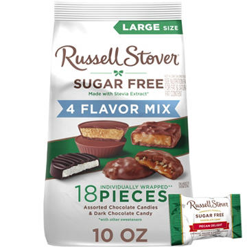 Russell Stover Sugar Free Four Flavor Mix Candy, 18 pc