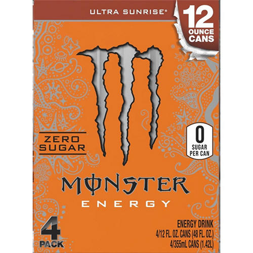 Monster Energy Zero Sugar Ultra Sunrise Energy Drink 4 pk Cans