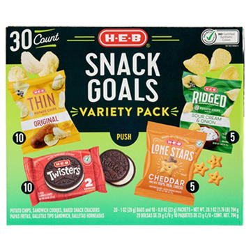 H-E-B Snack Goals Chips Cookies Crackers Variety Pack