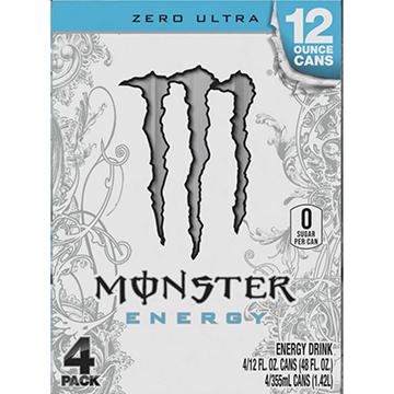 Monster Energy Zero Ultra Energy Drink 4 pk Cans