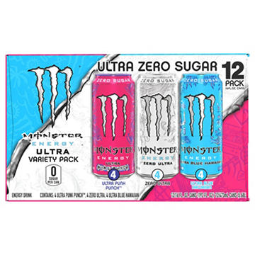 Monster Energy Ultra Ultra Zero Sugar Energy Drink Variety 12 pk Cans