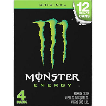 Monster Energy Original Green Energy Drink 4 pk Cans