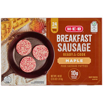 H-E-B Breakfast Sausage Patties - Maple 