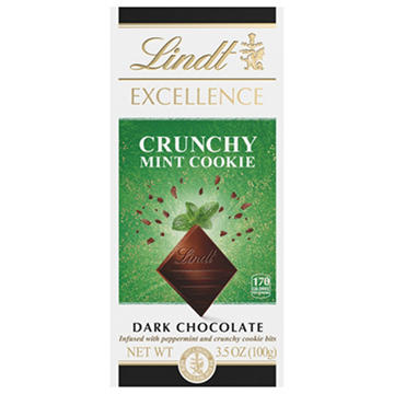 Lindt Excellence Crunchy Mint Cookie Dark Chocolate Bar
