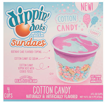Dippin' Dots Cotton Candy Ice Cream Sundaes