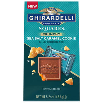 Ghirardelli Sea Salt Caramel Cookie Milk Chocolate Squares