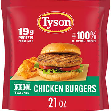 Tyson Frozen Original Seasoned Chicken Burgers
