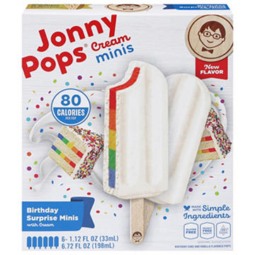 JonnyPops Gluten Free Birthday Surprise Cream Mini Pops