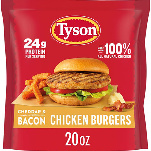 Tyson Frozen Chicken Burgers - Cheddar & Bacon