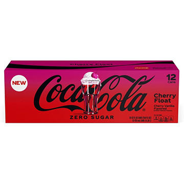 Coca-Cola Zero Sugar Cherry Float Soda Soft Drink 12 pk Cans