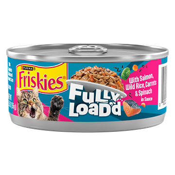 Friskies Fully Load'd Wet Cat Food - Salmon Wild Rice Carrots Spinach