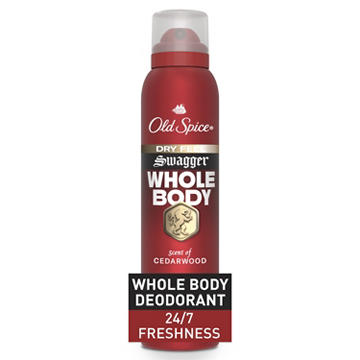 Old Spice Whole Body Deodorant for Men, Swagger, Aluminum Free Spray for 24/7 Freshness