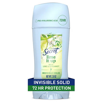 Secret 72 Hr Invisible Solid Antiperspirant Deodorant - Lime it up