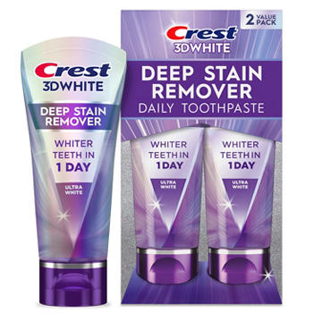 Crest 3D White Deep Stain Remover Toothpaste - Ultra White, 2 pk