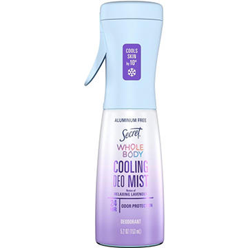 Secret 24 hr Aluminum Free Whole Body Cooling Deodorant Mist - Relaxing Lavender