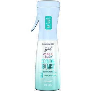 Secret 24 hr Aluminum Free Whole Body Cooling Deodorant Mist - Invigorating Mint