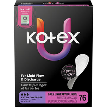 Kotex Absorbent Flat Liners - Extra Coverage