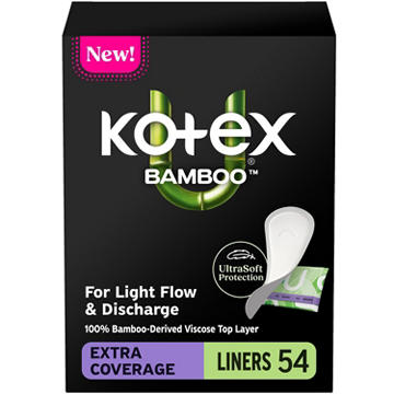 Kotex Bamboo Wrapped Liners - Light Absorbency, Extra Coverage